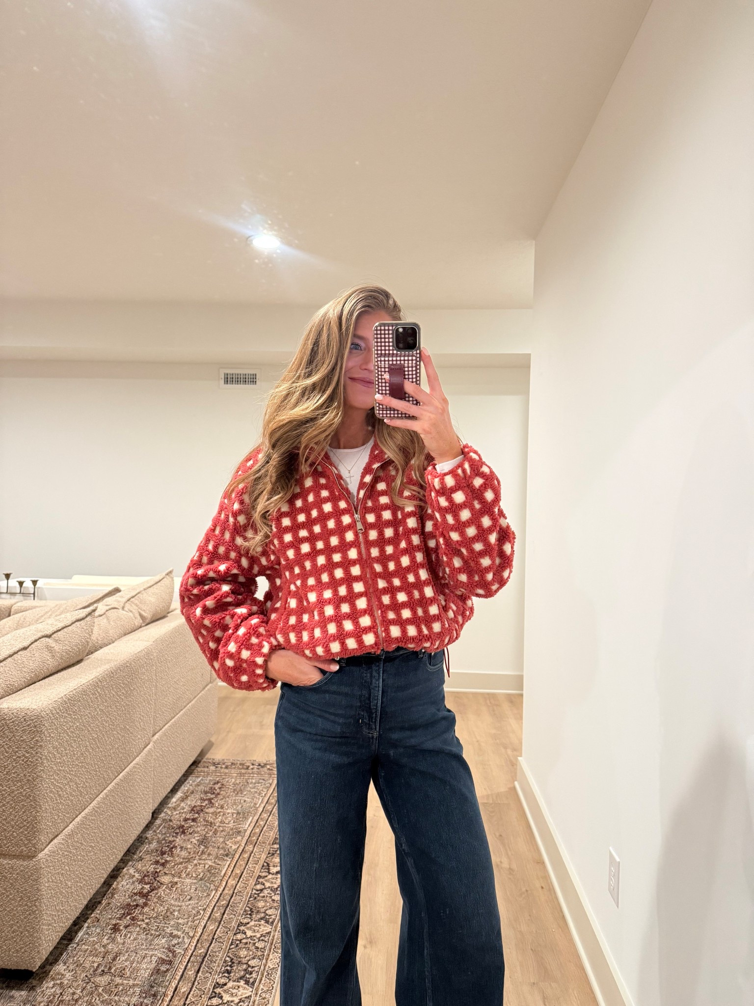 Date night outift to watch the IU game! 
Jacket runs tts. The bottom half has adjustable strings to cinch at the waist

I’m usually a small tall in the jeans but wearing size medium tall. They are super stretchy! Long inseam options and bump friendly for 1st and 2nd trimester and even parts of 3rd




Spanx jeans, wide leg jeans, gingham, tall girl friendly, bump friendly, pregnancy

#LTKBump #LTKootd #LTKTall