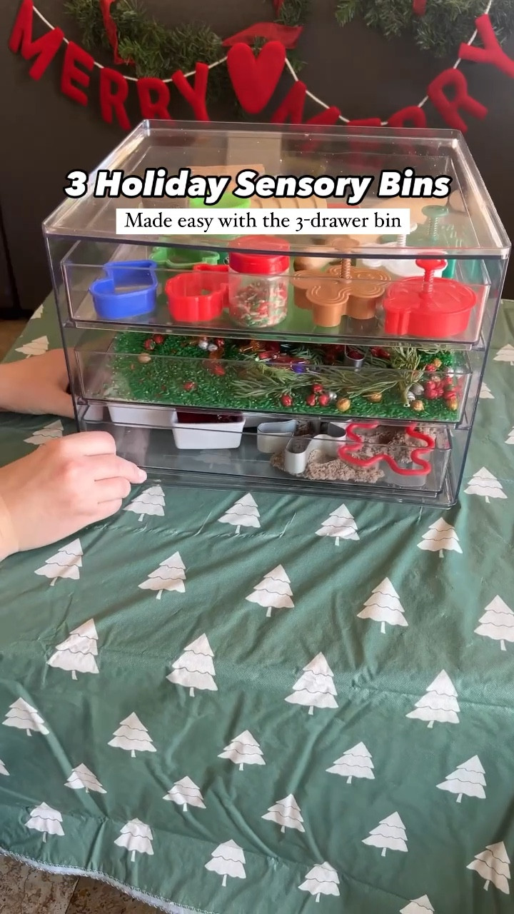 This is your sign to start a sensory bin drawer system. I gotta tell you this is one of my favorite systems I started this year. Before I was spending so much time switching out sensory bins and this 3-drawer bin from Target has saved so much time! 

Now I batch rotate bins and it keeps their interest for weeks because they have more control and choice. It’s so awesome! 

The bin is currently on sale and I suggest you snag one (or 2 or 3 😂) while they are at this discounted price

#LTKHoliday #LTKCyberWeek #LTKSaleAlert