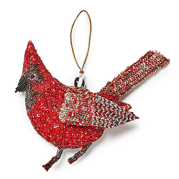 MacKenzie-Childs Cardinal Beaded Ornament | MacKenzie-Childs