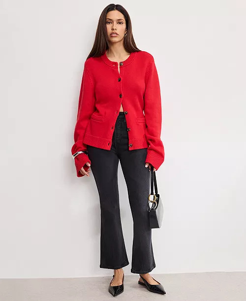 Women's Button Front Knit Cardigan Sweater, Regular & Plus Size | Macy's