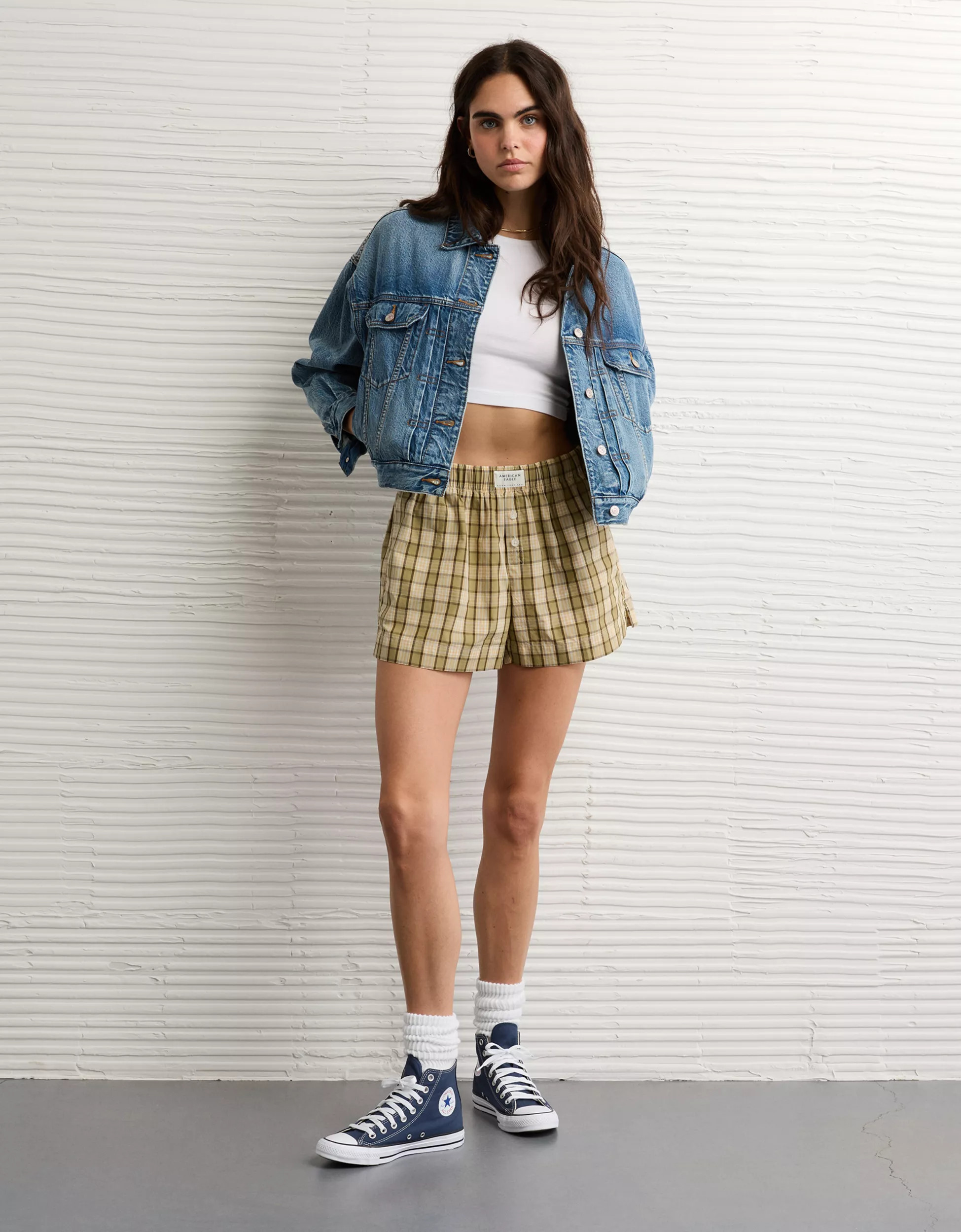 AE Plaid Boxer Sleep Short | American Eagle Outfitters (US & CA)
