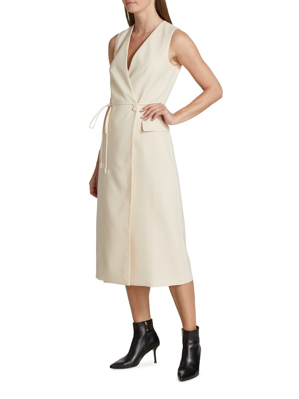 Halston Nellie Stretch-Crepe Wrap Midi-Dress | Saks Fifth Avenue