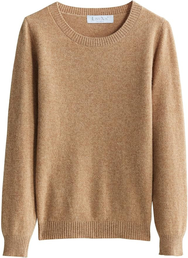 LINY XIN 100% Merino Wool Sweater Women Fall Winter Warm Soft Lightweight Knitted Pullover Crewne... | Amazon (US)