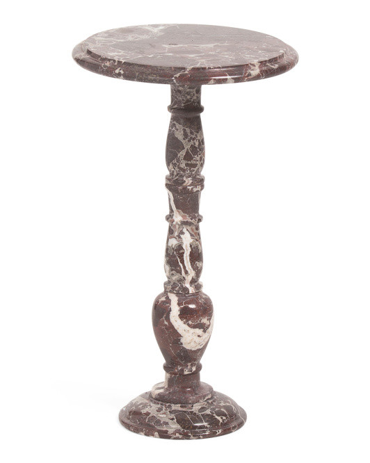 14x24 Solid Zebra Marble Accent Table | TJ Maxx