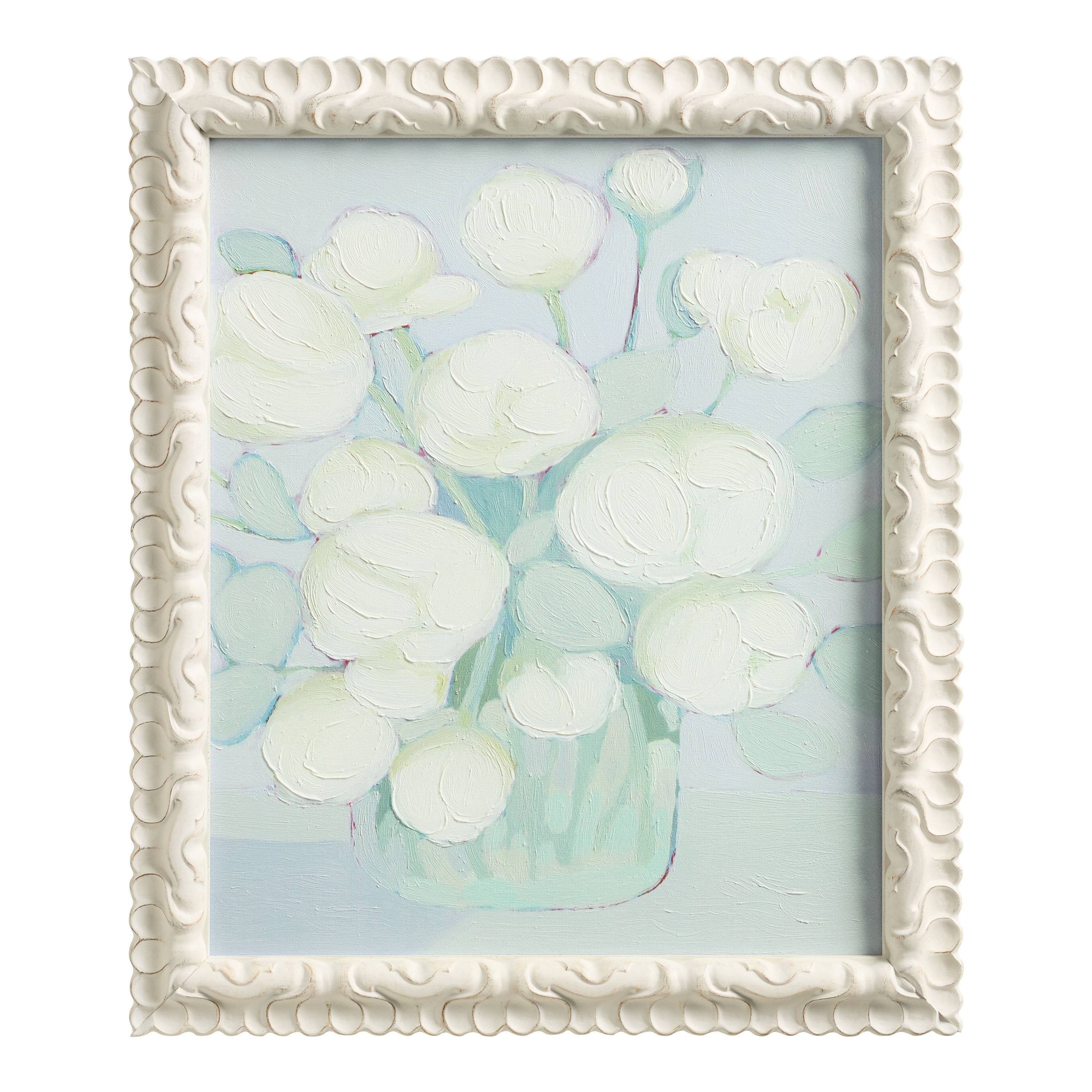 White Peonies on Lavender Still Life Framed Wall Art | World Market