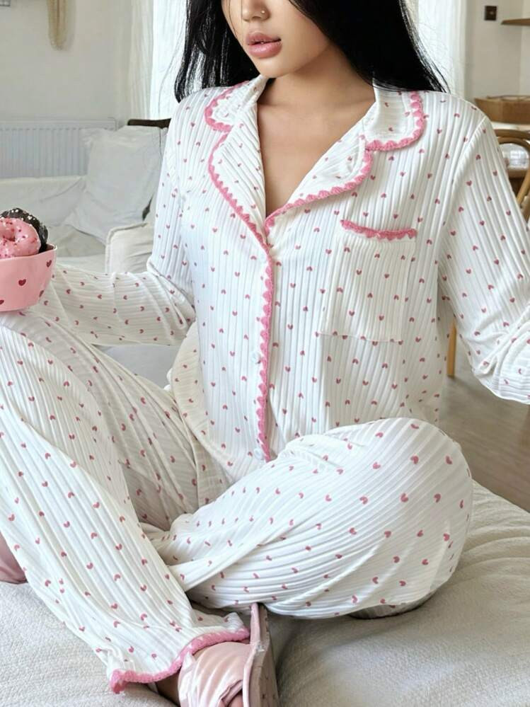 cute heart pajamas | SHEIN