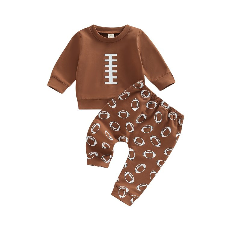 Toddler Baby Boy Football Outfit 3M 6M 12M 18M 24M 3Y Game Day Shirts Crewneck Sweatshirt Long Pa... | Walmart (US)