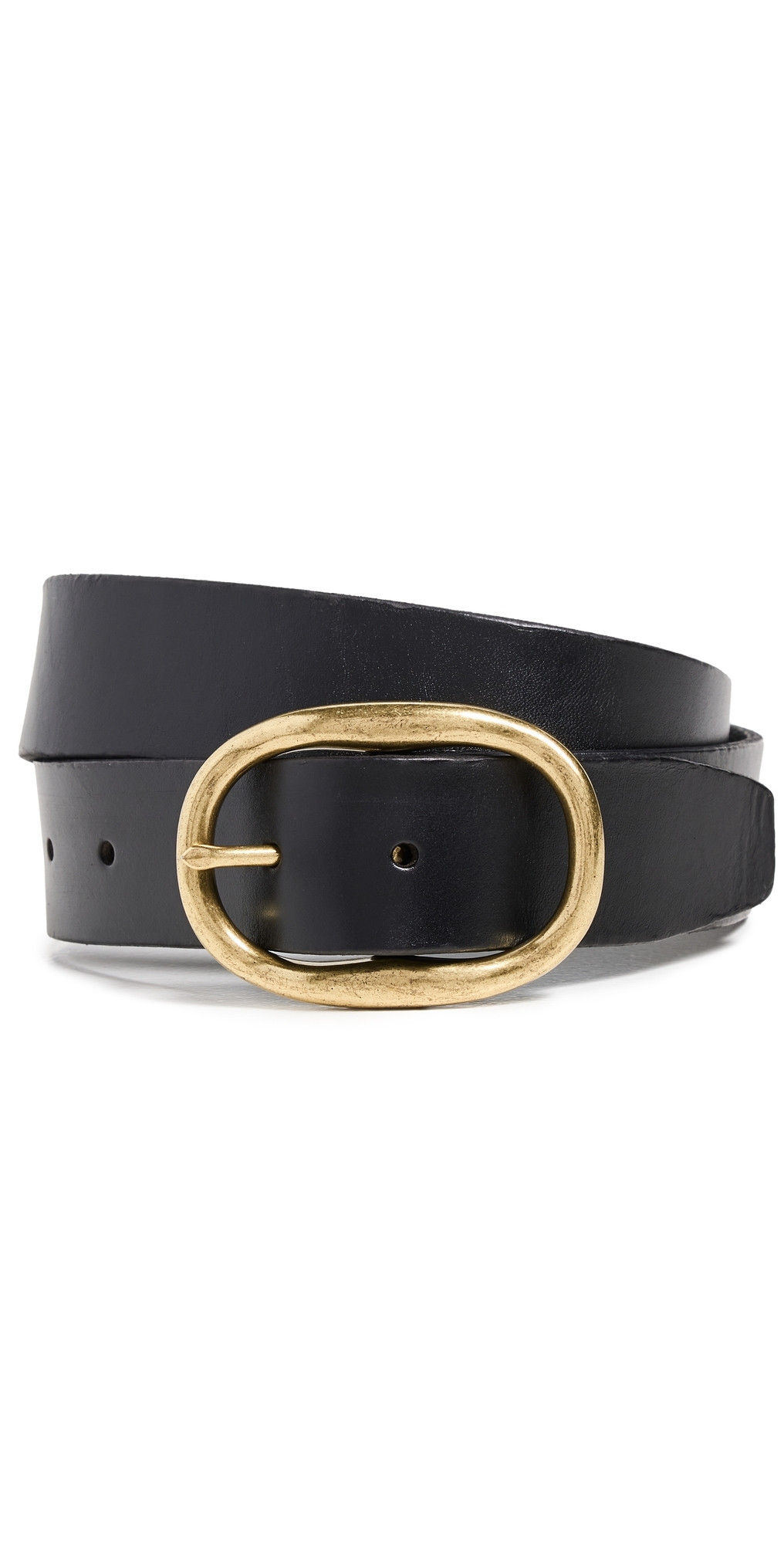 Madewell Oval Buckle Belt True Black L | Shopbop
