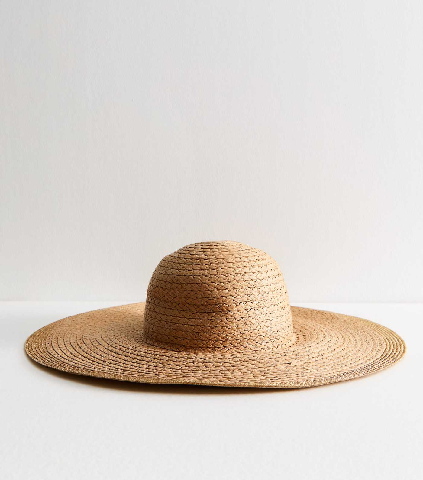 Stone Wide Brim Glitter Trim Straw Hat | New Look | New Look (UK)