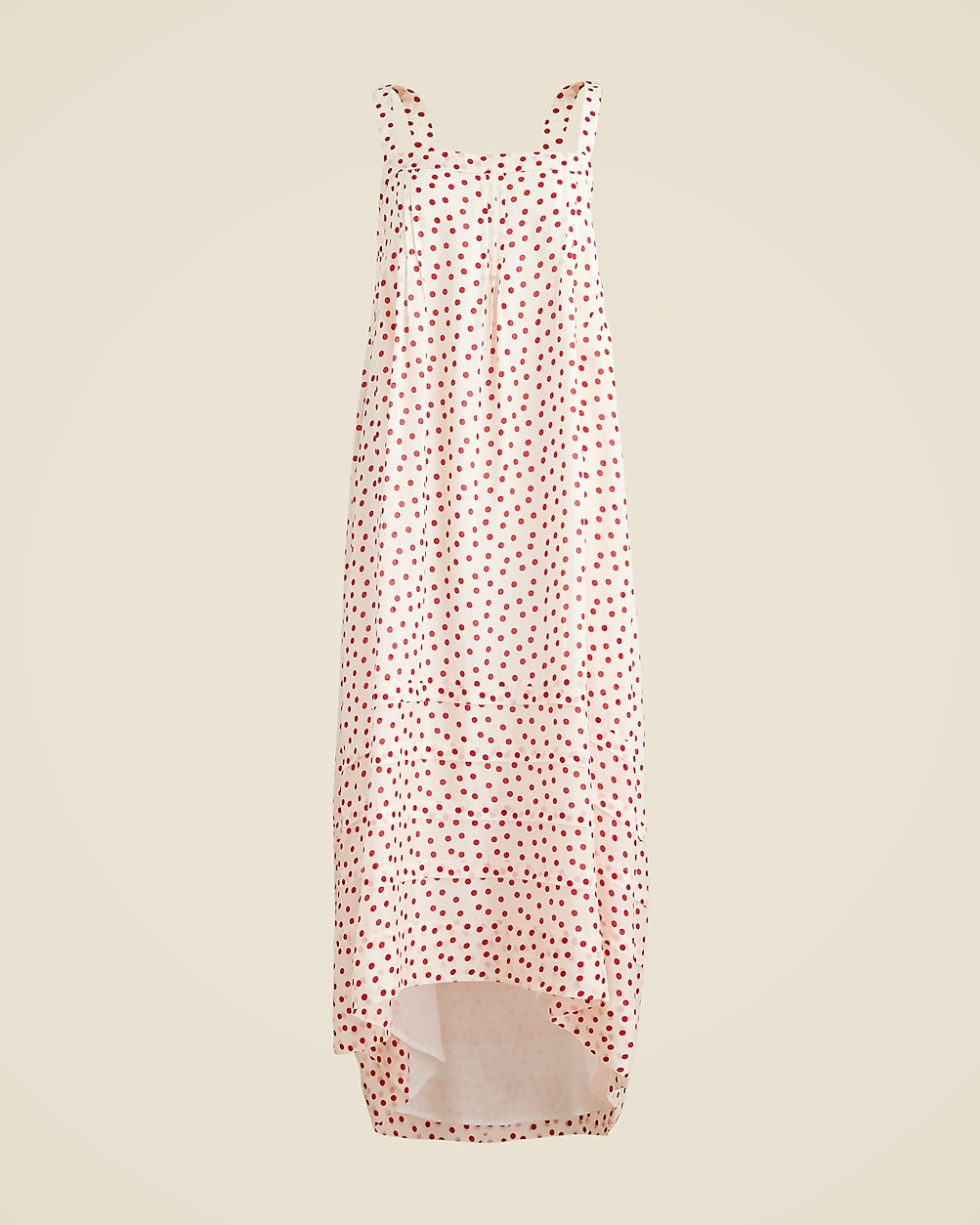 Pintuck shift dress in red dot viscose organza | J. Crew US