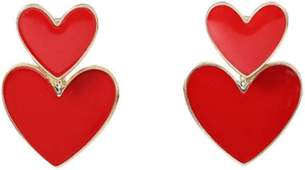 Drop Oil LOVE Earrings Heart Valentine's day Accessories Earrings LOVE leters | Amazon (US)