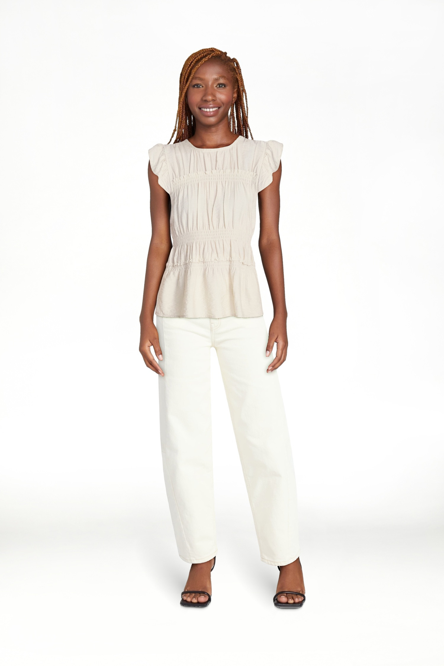 Time and Tru Women's Sleeveless Smocked Femme Top, Sizes XS-XXXL | Walmart (US)