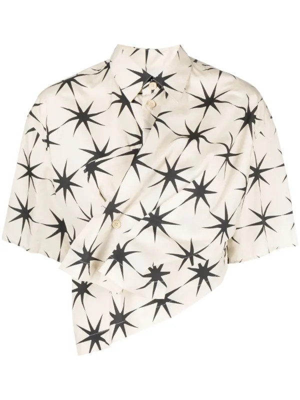 short-sleeve cropped cotton shirt | Farfetch Global