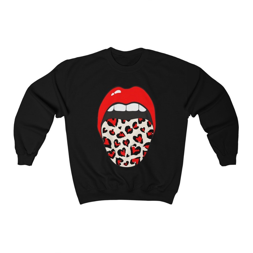 Valentine Hearts Tongue Out Unisex Crewneck Sweatshirt | Always Stylish Mama
