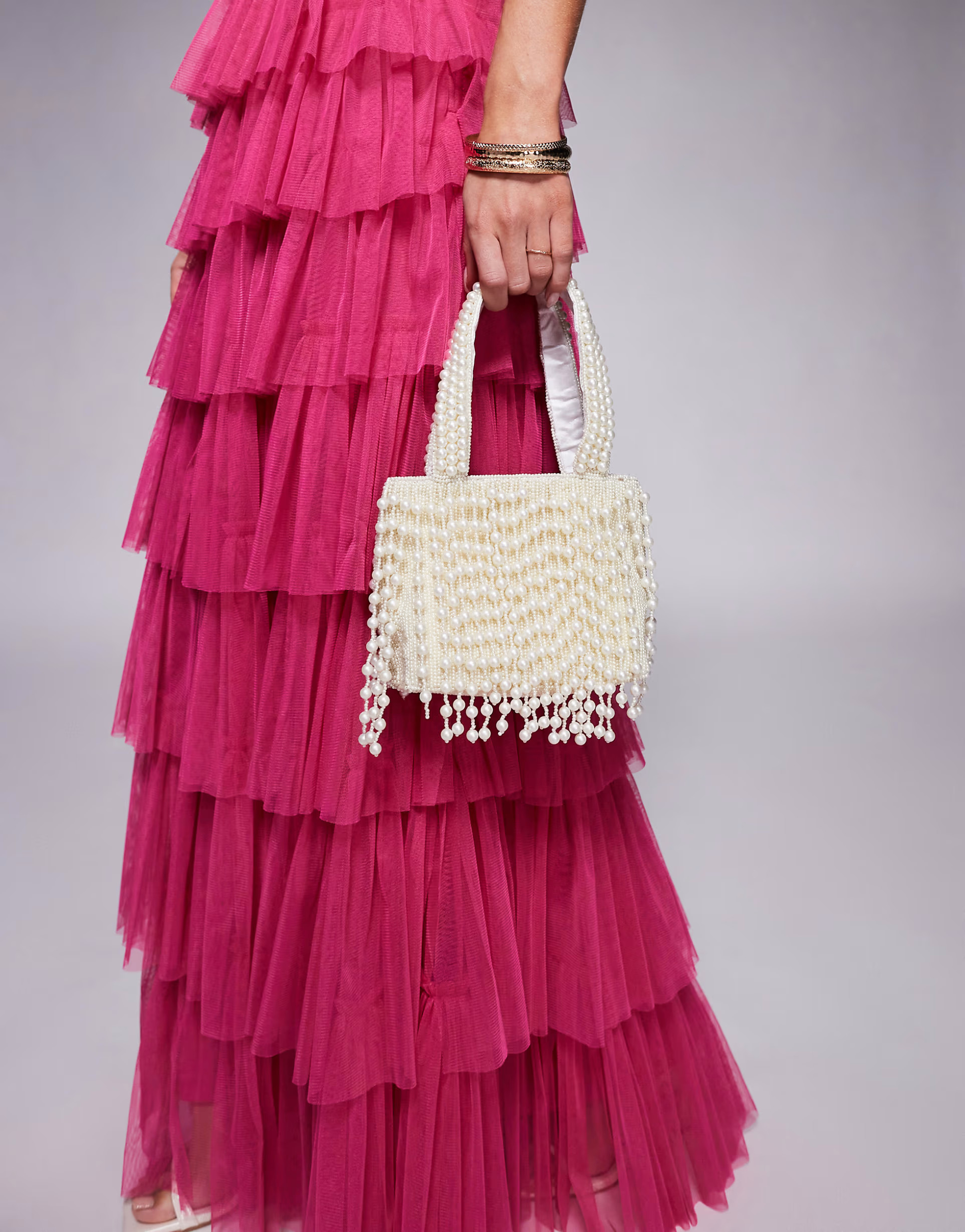 True Decadence pearl tassle beaded bag in white | ASOS (Global)