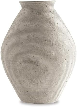 Signature Design by Ashley Hannela 17" Modern Distressed Polyresin Vase, Antique Tan | Amazon (US)