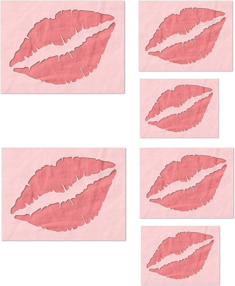 Stencil Stop Lips Stencil - Reusable for DIY Projects, Painting, Drawing, Crafts - 14 Mil Mylar P... | Amazon (US)
