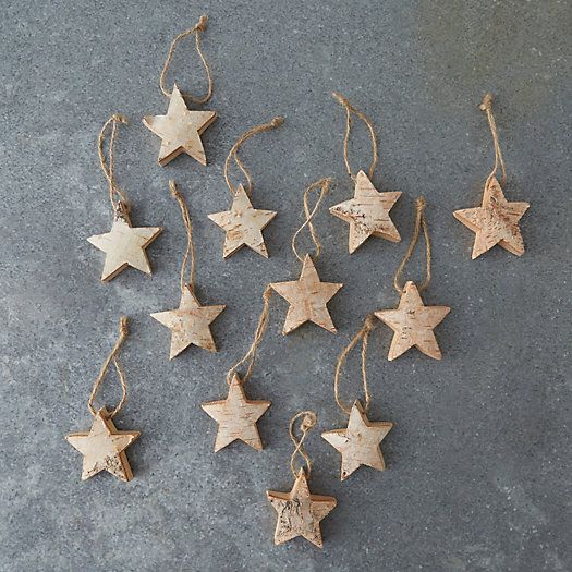 Birch Star Ornaments, Set of 12 | Terrain