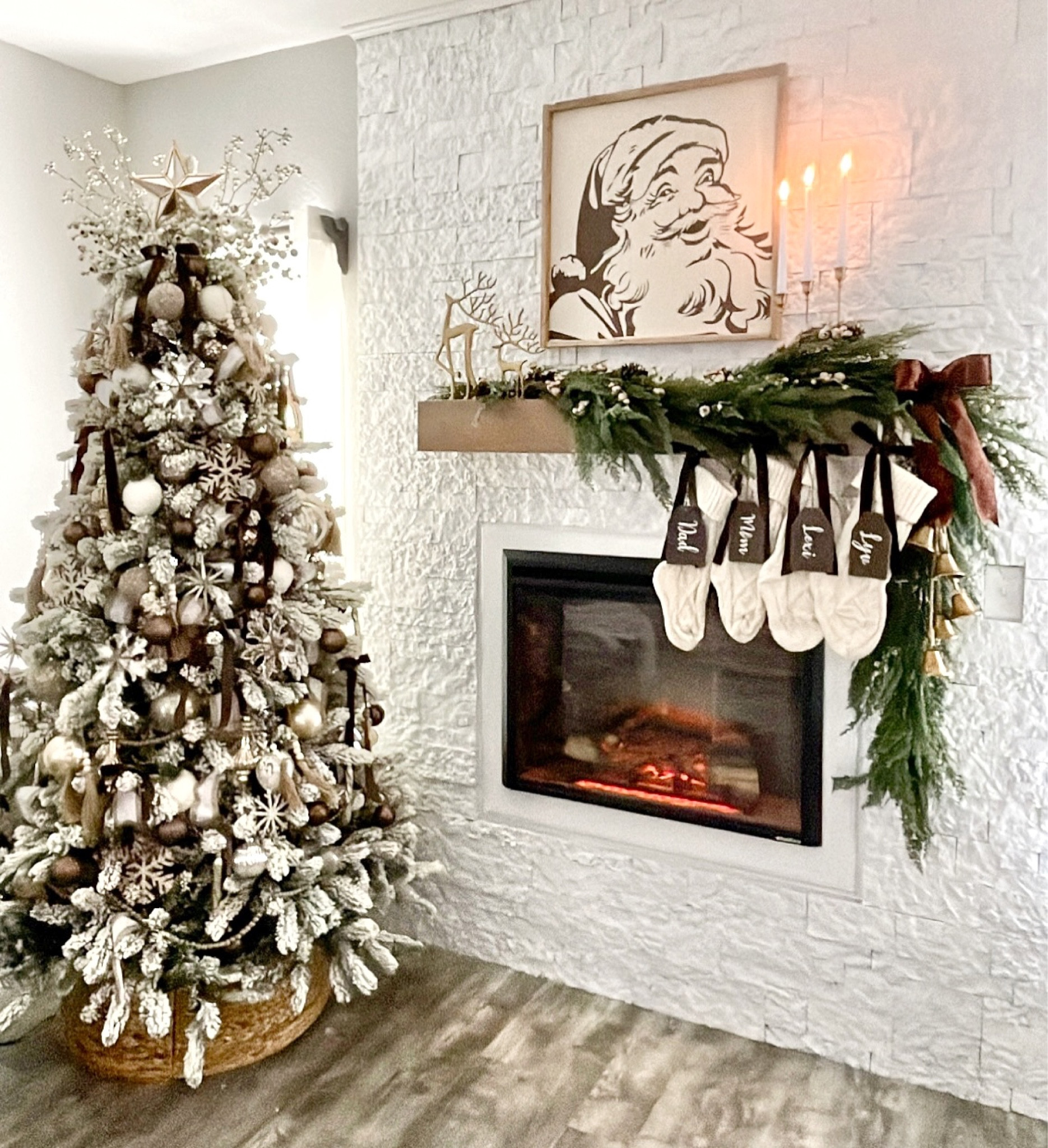 2022 christmas tree and mantel 
*framed Santa was made at A&R workshop 

#LTKSeasonal #LTKhome #LTKHoliday