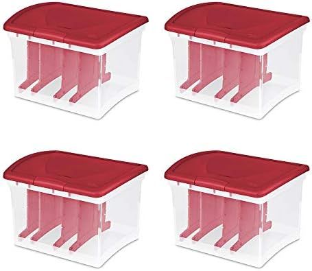 Sterilite Clear Christmas Light and Garland Holiday Storage Container (4 Pack) | Amazon (US)