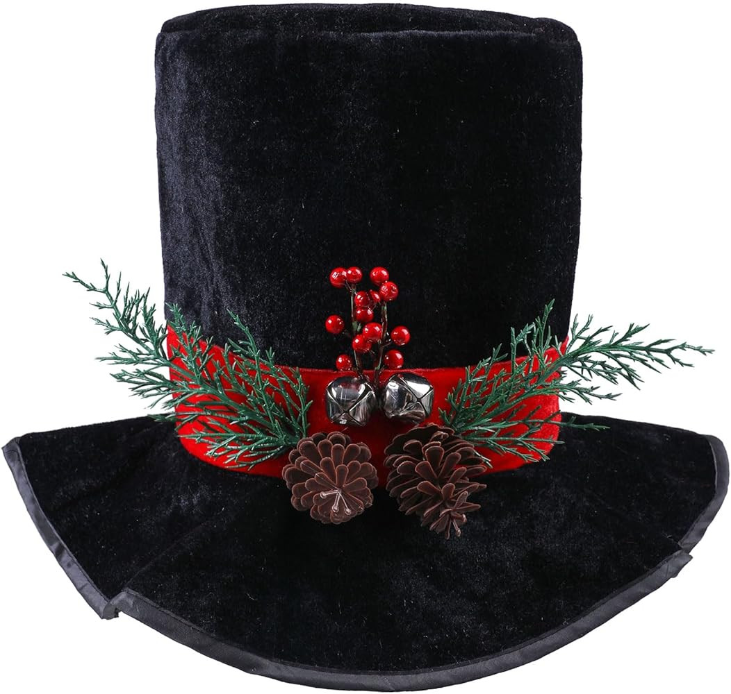 15Inch Christmas Tree Snowman Decorative GiftHat,The Workmanship Is Made of Black Velvet Composit... | Amazon (US)