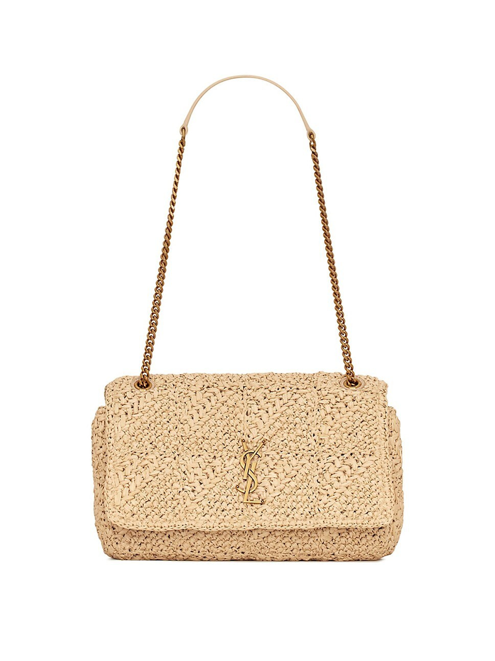 Jamie Medium Chain Bag ''Carré Rive Gauche'' in Raffia | Saks Fifth Avenue