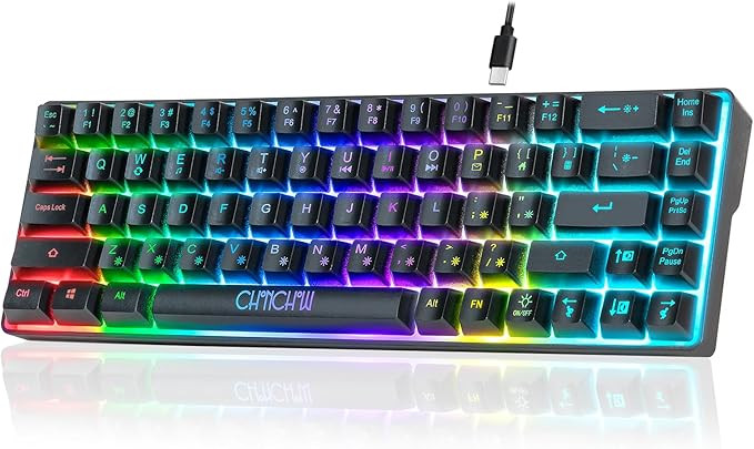 60% Gaming LED Keyboard RGB 68 Keys Layout Wired Keypad with 10 Preset Effects Mechanical Switch ... | Amazon (US)