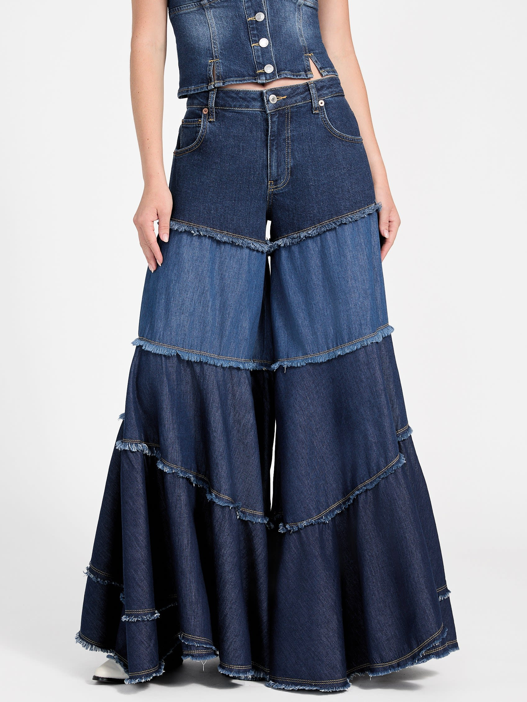 GUESS Escape Tiered Patchwork Wide Leg Jeans | Guess (US)