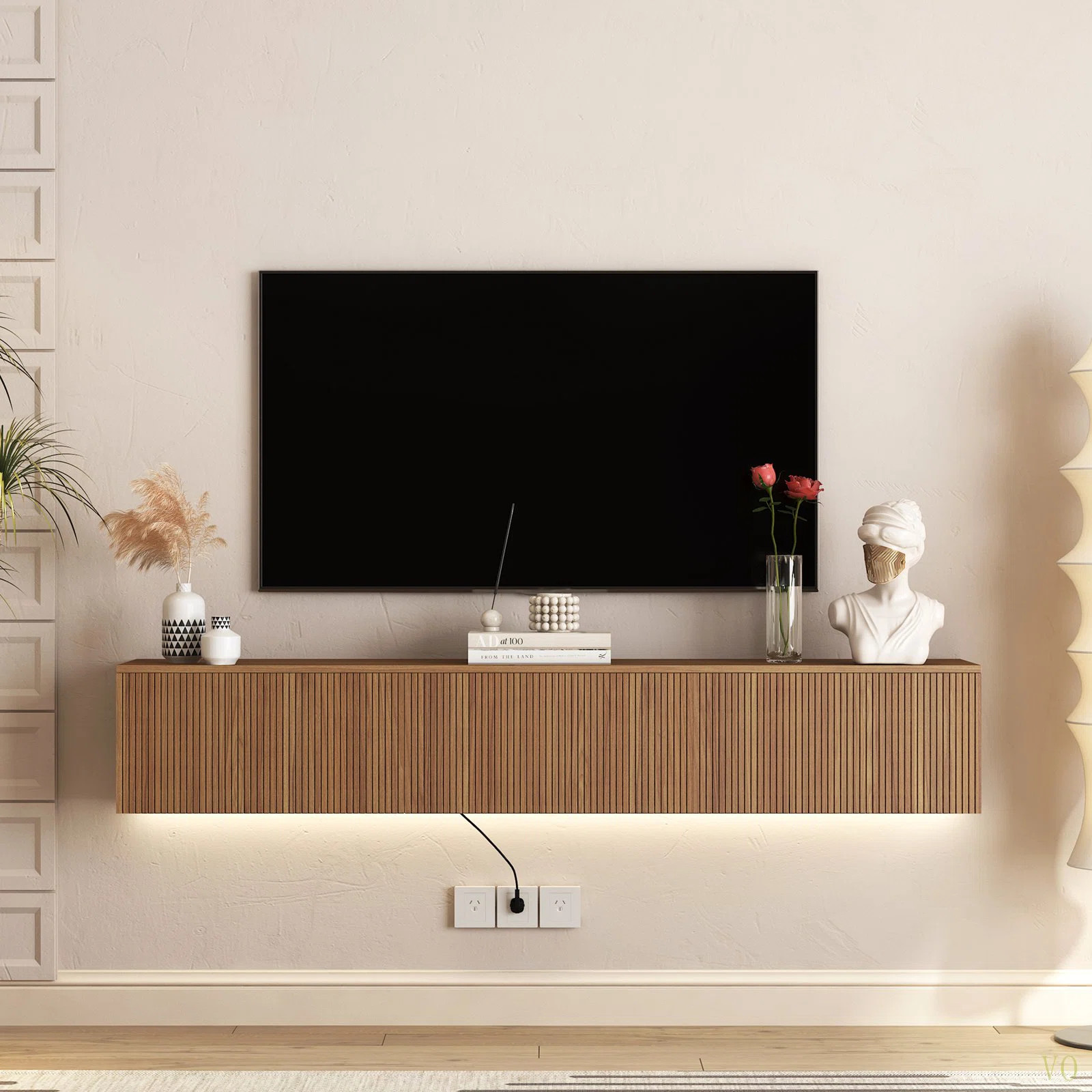 Floating TV Stand Wall Mounted With 16 Color Leds,69" Modern TV Stand, Floating TV Cabinet Entert... | Wayfair North America