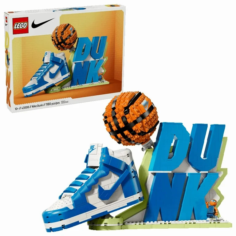 LEGO Nike Dunk Sneaker Building Set 43008 – Collectible Basketball Shoe Toy with Minifigure, Hi... | Walmart (US)