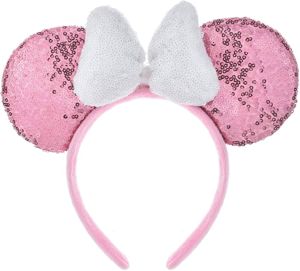 A Miaow 3D Black Mouse Sequin Ears Headband MM Glitter Butterfly Hair Clasp Park Supply Adults Wo... | Amazon (US)