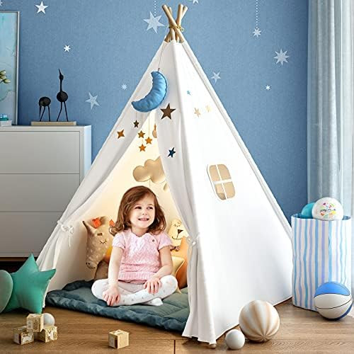 Kids Teepee Tent for Girls or Boys with Carry Case, Foldable Play Tent for Kids or Toddler Suit f... | Amazon (US)