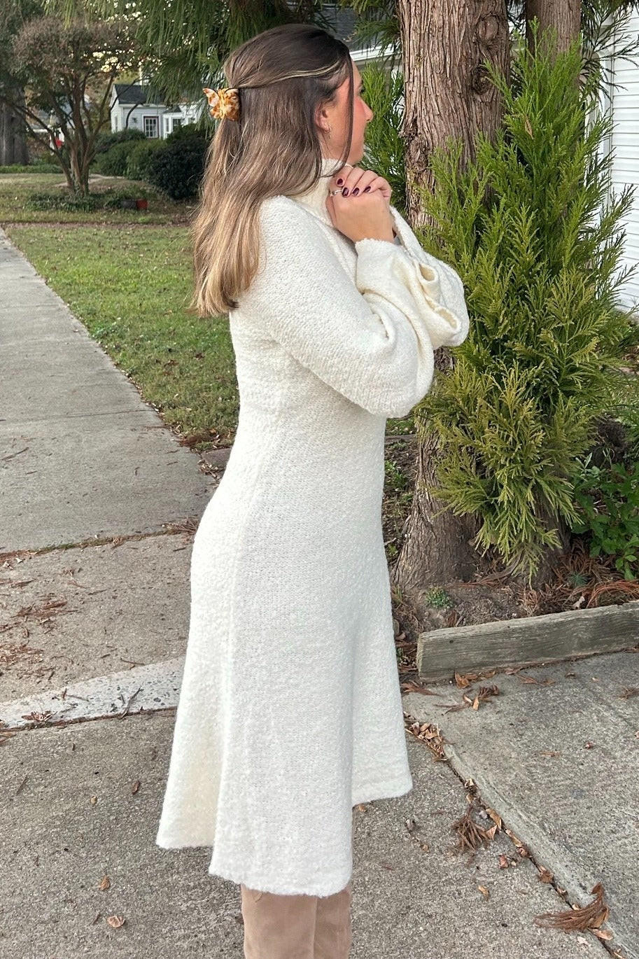 Ivory Turtleneck Bell Sleeve Sweater Dress | PinkBlush Maternity