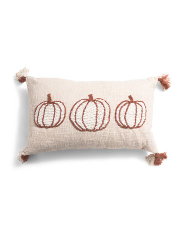14x24 French Knot Pumpkins Pillow | TJ Maxx