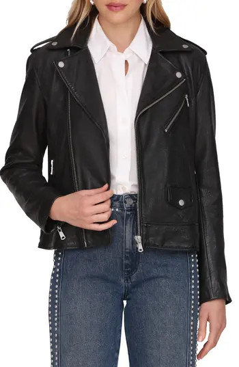 Avec Les Filles Leather Moto Jacket in Black at Nordstrom Rack, Size X-Small | Nordstrom Rack