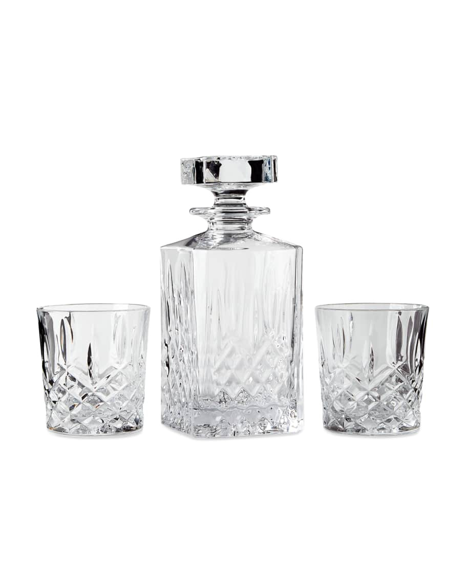 Marquis By Waterford Markham Square Decanter & Two Double Old-Fashioned Glasses | Neiman Marcus