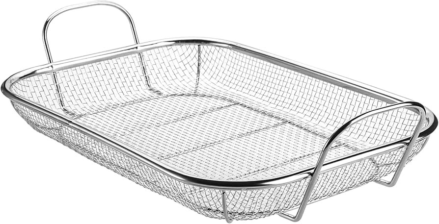 WUWEOT Grill Basket, Vegetable Barbecue Basket, 15" x 11" Stainless Steel Square Wire Mesh Grilli... | Amazon (US)