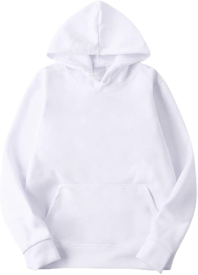 Sublimation Polyester Blank White Hoodie Hooded Sweatshirt Cloth Unisex Style with USA Size | Amazon (US)