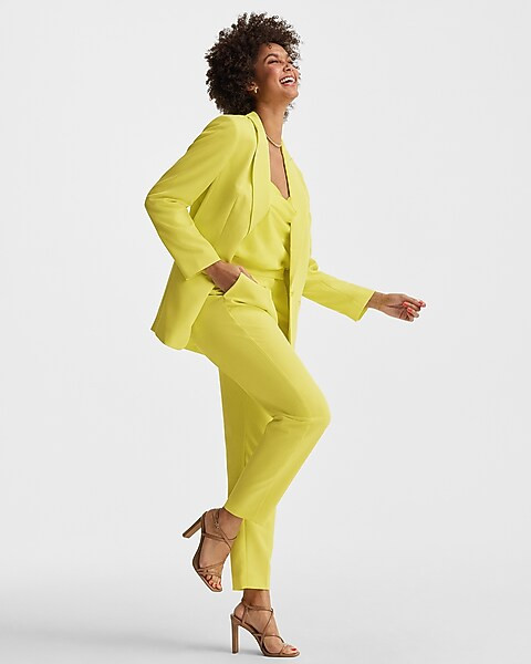 High Waisted Pleated Ankle Pant | Express