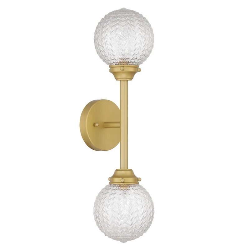 Vernica 2-Light Steel Gold Dimmable Armed Sconce | Wayfair North America
