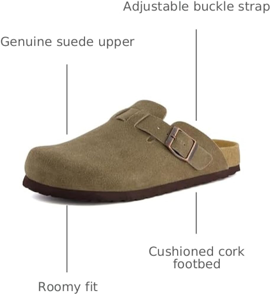 CUSHIONAIRE Hana - Genuine Leather Suede Classic Clog Womens Shoes - Slip On Mule Comfortable Sho... | Amazon (US)