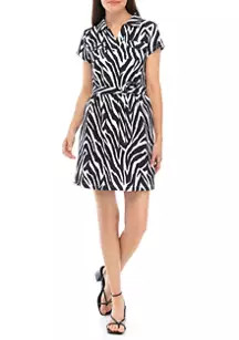 Women's Short Sleeve Yummy Belted Utility Dress | Belk