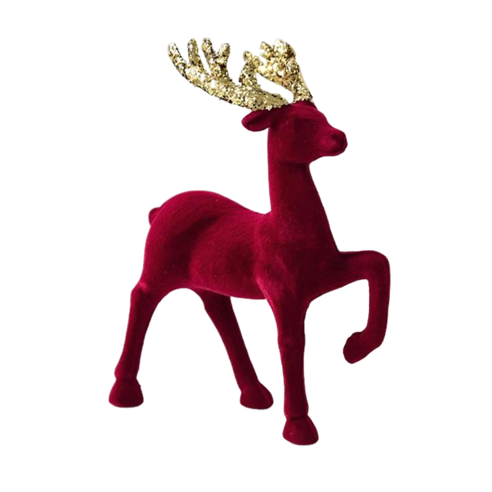 Christmas Decorative Elk Desktop Ornaments - Christmas Reindeer Decoration, Red Velvet Standing D... | Walmart (US)