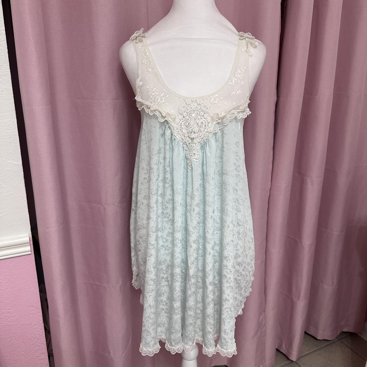 Christian Dior baby blue lace nightgown with white... | Depop | Depop US