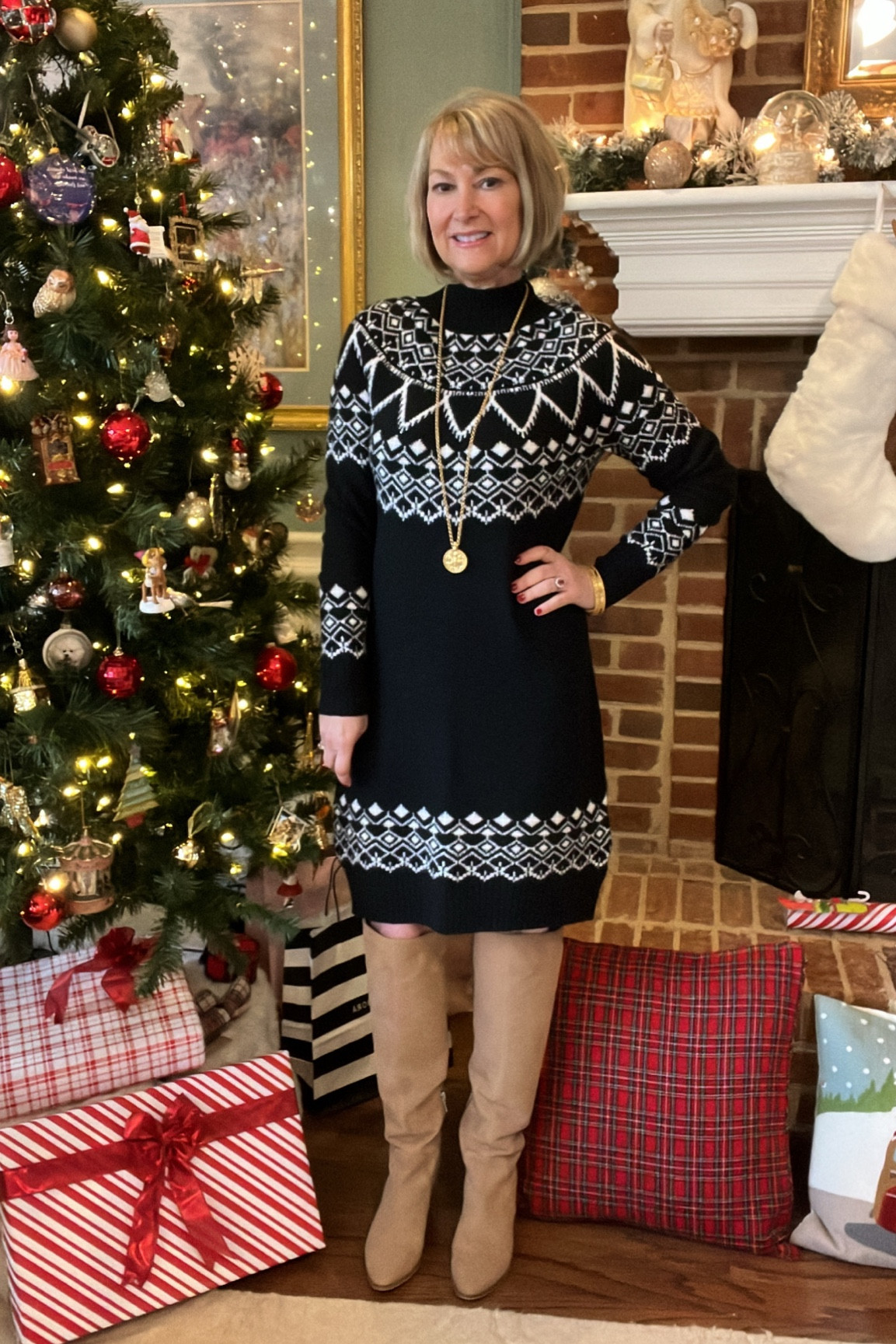 Fair Isle dress 40% off
Christmas dress
Holiday sweater dress
This one runs a little large, I’m wearing the XS.

#LTKsalealert #LTKHoliday #LTKSeasonal