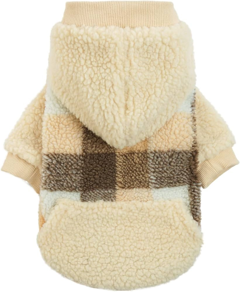 Kuoser Thermal Dog Coat Puppy Fleece Winter Clothes, Dogs Hoodie Pet Warm Pullover Jackets with L... | Amazon (US)