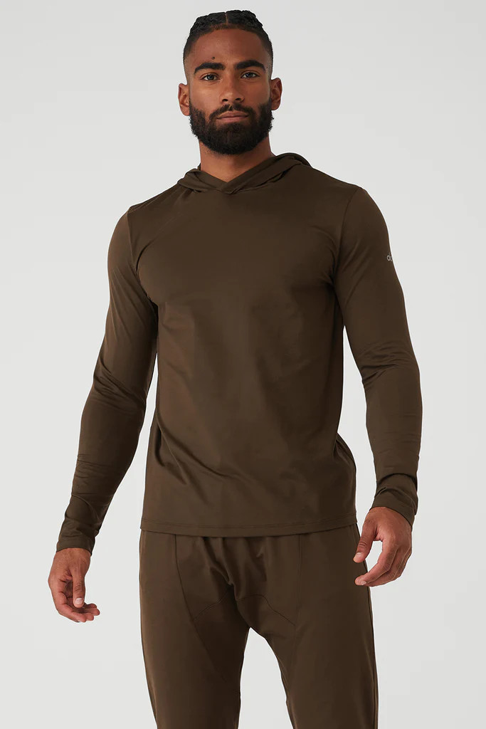 Conquer Reform Long Sleeve With Hood - Espresso | Alo Yoga (US)