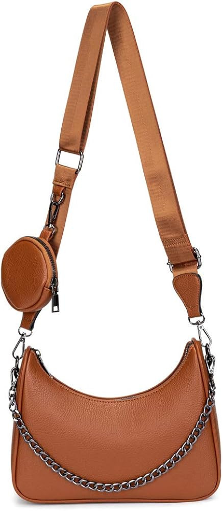 Crossbody Hobo Handbags for Women, Multipurpose Soft Shoulder Bag with Small Coin Purse | Amazon (US)