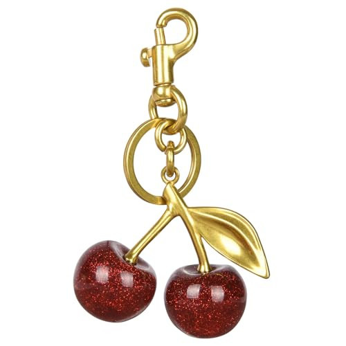 HOTUT Cherry Keychain for Women, Gold Cute Cherry Charm for Purses and Bags, Shiny Resin Metal Keychain Accessories | Amazon (UK)
