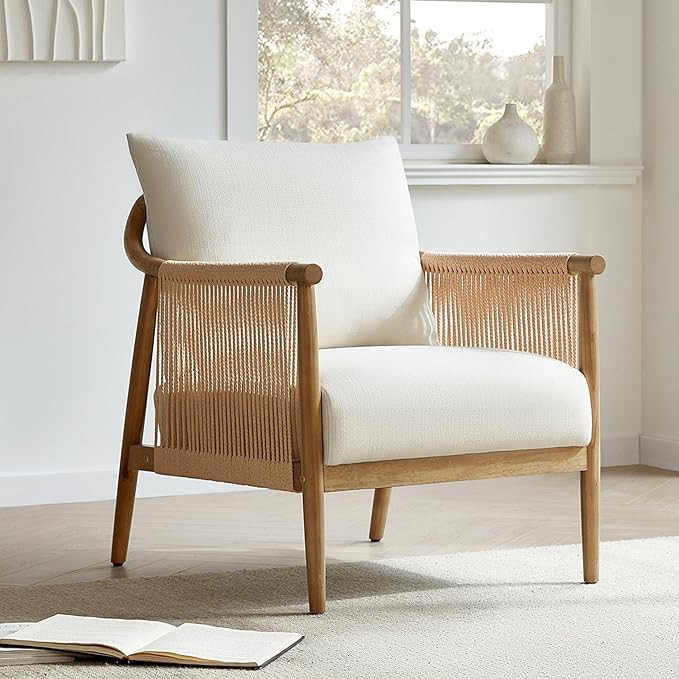 CHITA Braid Armchair, Modern Accent Chair for Living Room, Cream | Amazon (US)